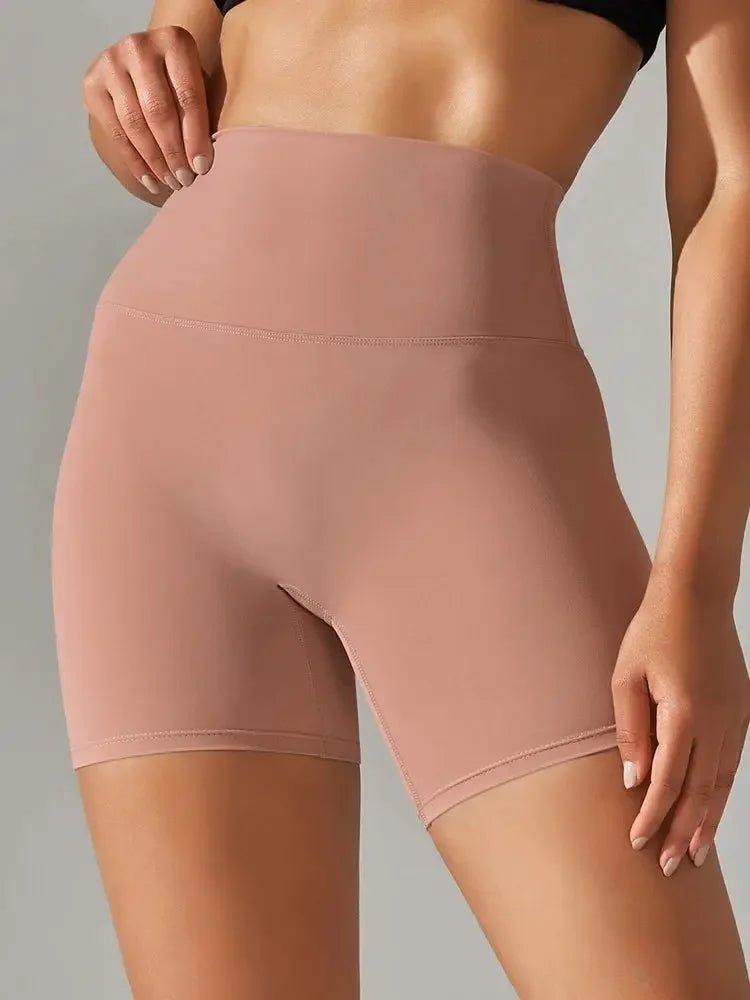 High-waisted nude biker shorts for women's fashion and comfort