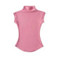 Pink women's turtleneck sleeveless top for fashion and casual wear