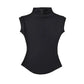 Black sleeveless turtleneck top for women, stylish and fitted fashion blouse