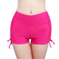 Bright pink women's high-waist shorts with side drawstrings, stylish and comfortable fashion wear