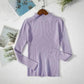 Lavender ribbed long sleeve turtleneck top for women, stylish fashion essential