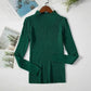 Emerald green ribbed turtleneck sweater for women, long sleeve fashion top