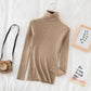 Beige ribbed turtleneck sweater for women, stylish fall fashion top with long sleeves, perfect for casual wear