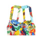 Tropical print halter top with colorful floral and fruit pattern, women's fashion