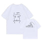 Cute white graphic tees with cartoon hamster and dinosaur designs, perfect for women's fashion