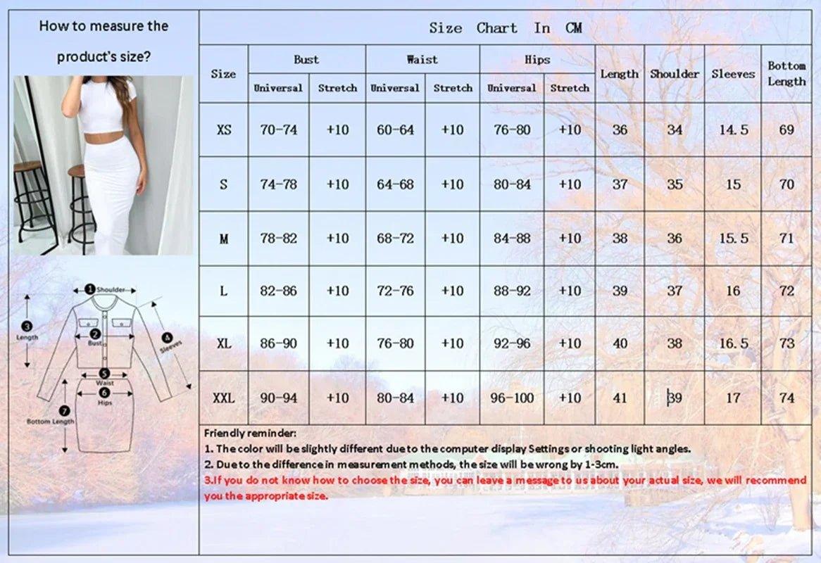 Womens Dress Sets Short Sleeve Crop Tops And Mid Calf Skirt Suit Fashion 2PCS Set Slim Office Lady Summer Suits Clothing QX2413 - Womans Fashion