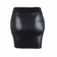 Black faux leather mini skirt for women, stylish bodycon fashion