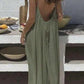 Olive green backless maxi dress for women, summer fashion, beach style, casual wear