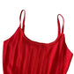 Red women's knit camisole top with thin straps, fashion apparel