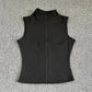 Black women's sleeveless zip-up fitness vest for workout and active wear