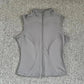 Gray women's sleeveless zip-up athletic vest for fitness and casual wear