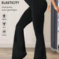 Black high-waisted flare yoga pants for jogging, gym, cycling — high elasticity, figure-flattering fit