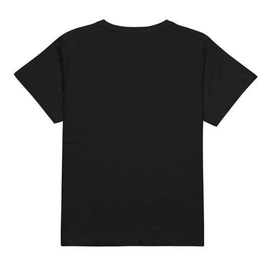 Black women's fashion t-shirt, plain back view, casual style