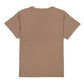 Solid brown women's fashion t-shirt, back view, minimalist casual wear