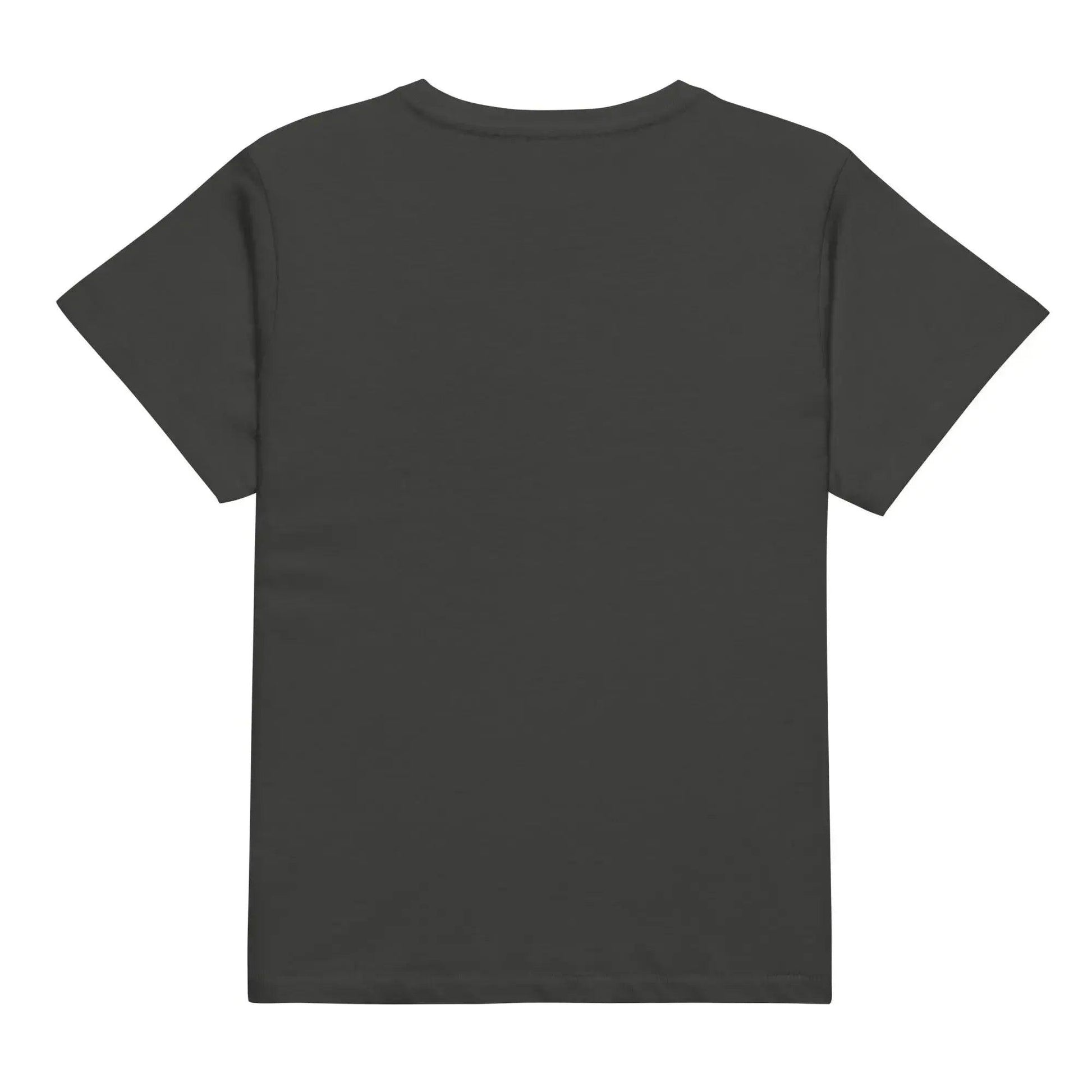 Black women's fashion t-shirt back view, solid color, casual style