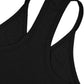 Black ribbed racerback tank top for women's fashion