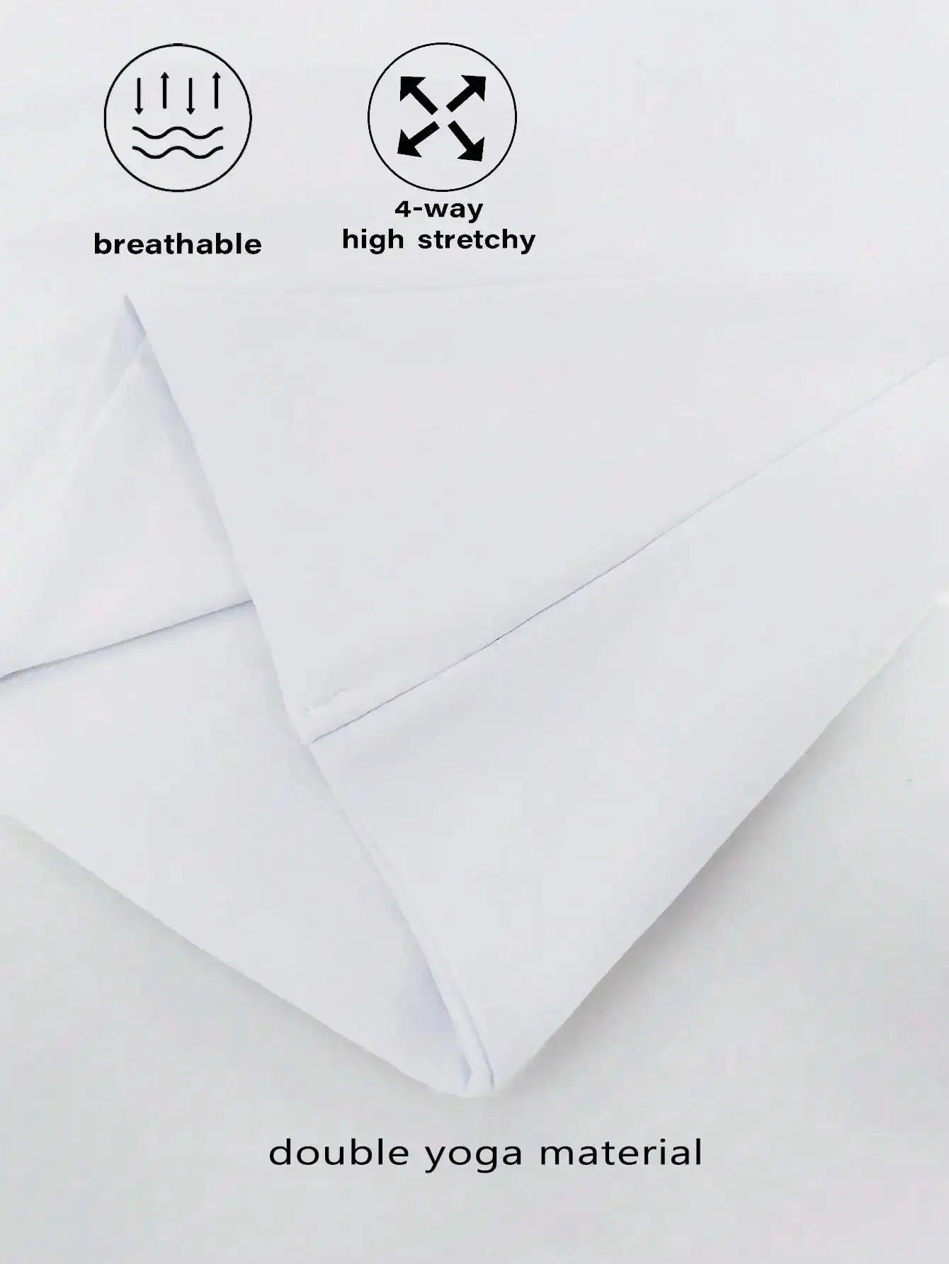 White double yoga material fabric, breathable and 4-way high stretchy for women's fashion