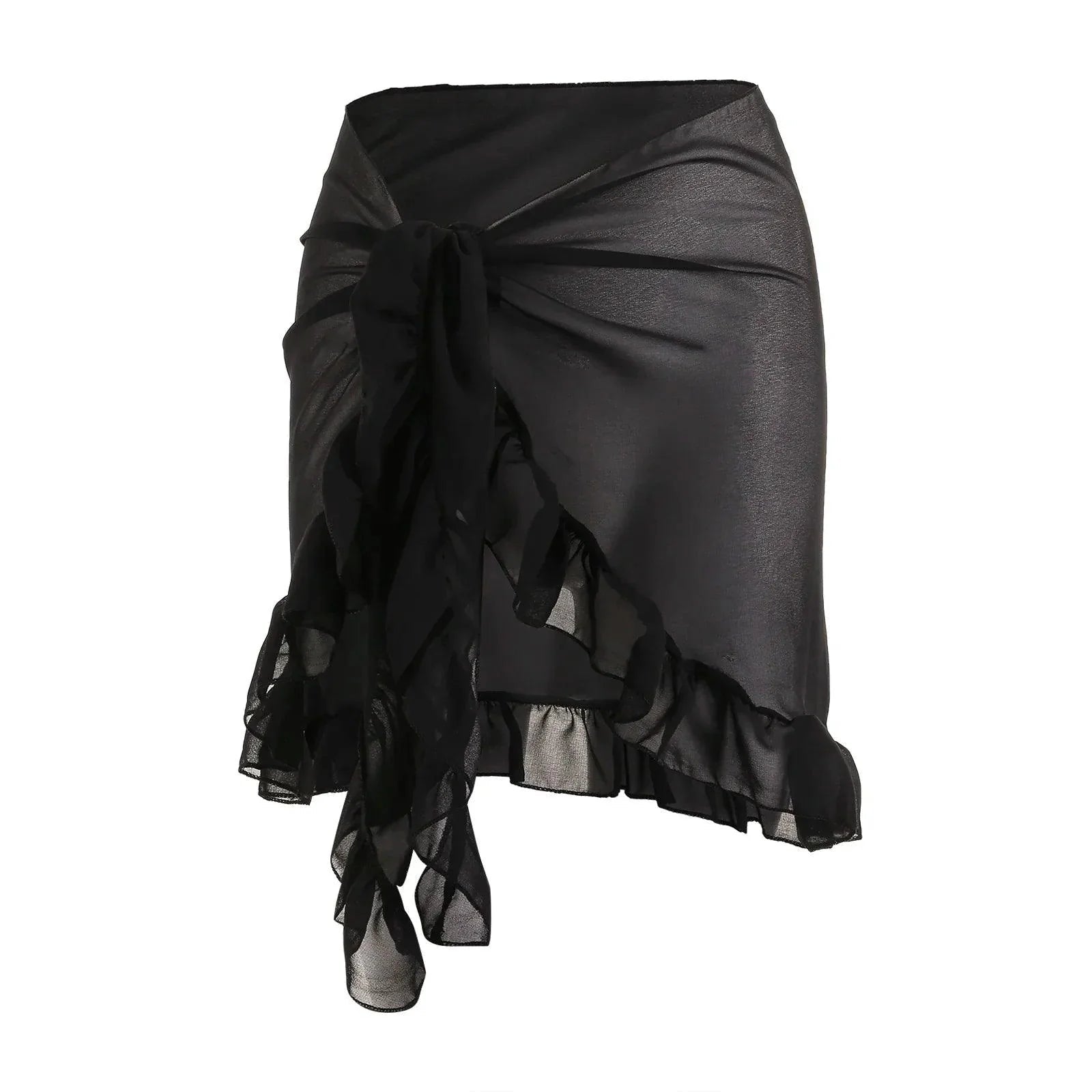 Yiiciovy 2023 Women Cover - Ups Skirts Chiffon Swimwear Pareo Scarf Bikini Cover - Ups Wrap Kaftan Sarong Beach Sexy Skirts 9 Colors - Womans Fashion